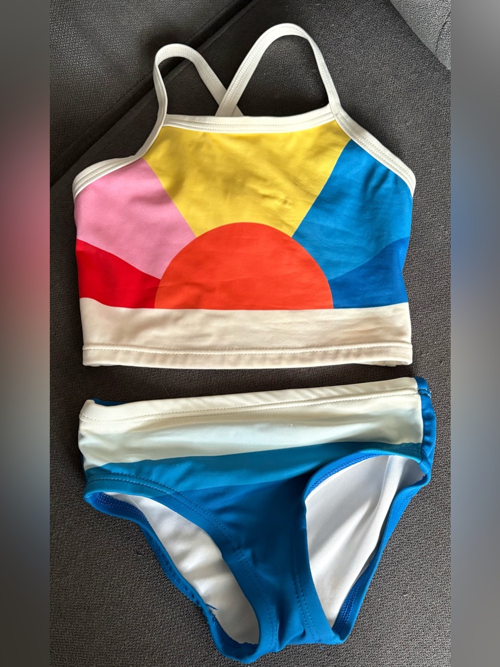 Hanna Andersson Rainbow Sun Bikini Set Crossback- size 3T